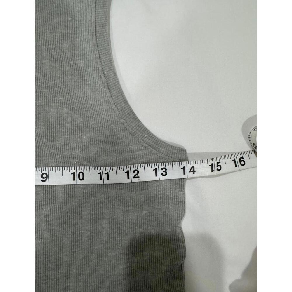NWT Hollister Gray High Neck Ribbed Cotton Cropped Tank Top- Size Medium - Picture 6 of 8